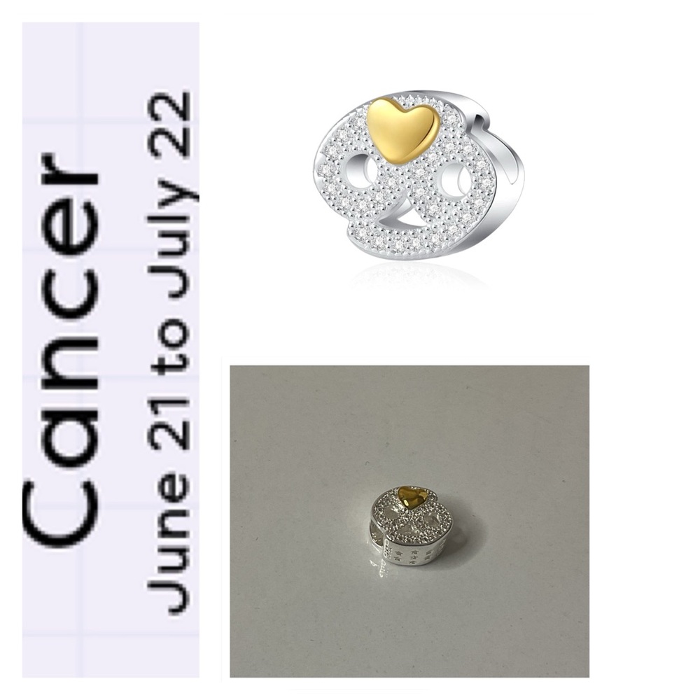 🐘🐘💓 14K Gold Plated Sterling Silver (Cancer) Zodiac Charm